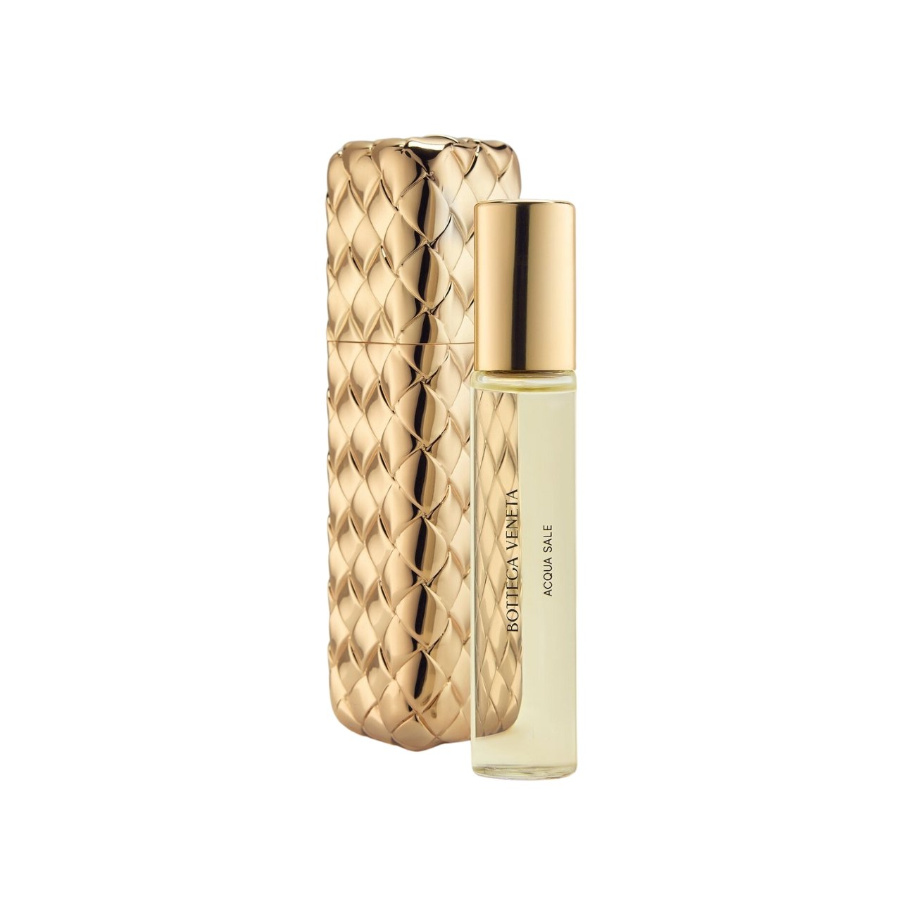 Bottega Veneta perfume fragrance travel set in a gold bottle